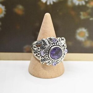 Purple Faux Amethyst Cocktail Ring